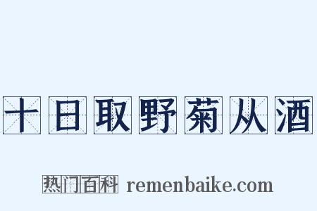 十日取野菊从酒是什么意思的图片